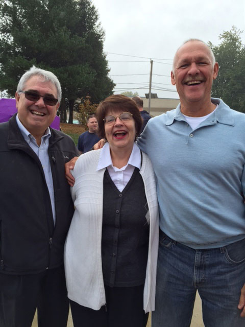 Caroline Scherrer is joined by People for the Poor volunteer Pete Shoemaker (l) and the charity's Board of Directors member Howard Creran at Gloucester Township's Citizen Appreciation Volunteer Recognition Day.